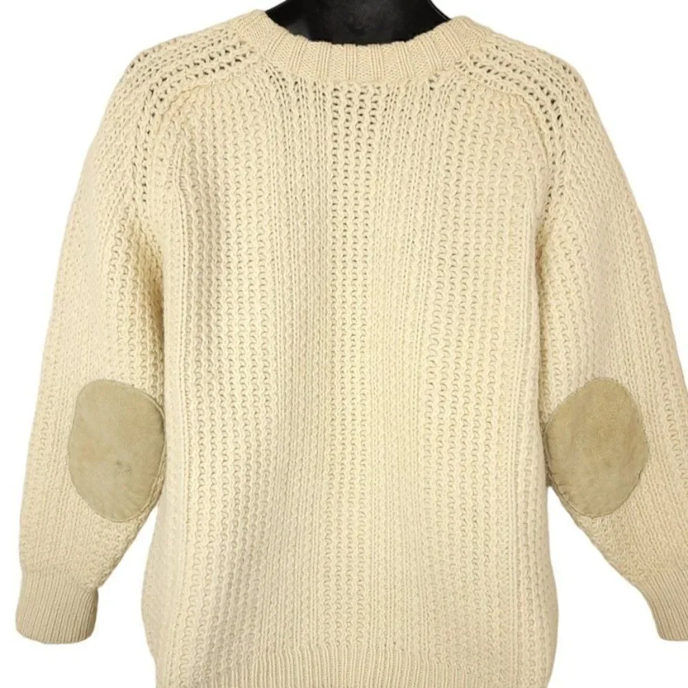 St Michael Wool Aran Knit Sweater Vintage Fisherman Made In Britain Mens Large